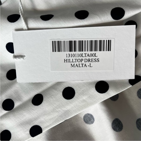 Reformation Hilltop Malta Polka Dot Midi dress white black - L - Picture 10 of 13